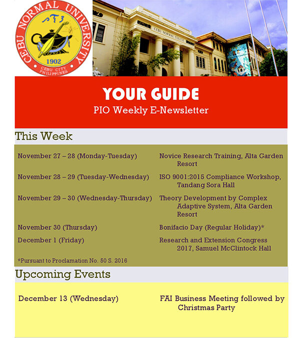 Your Guide: November 25- December 1, 2017