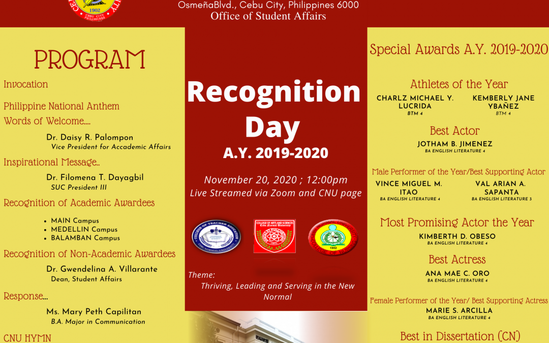 CNU lauds awardees through virtual recognition activity
